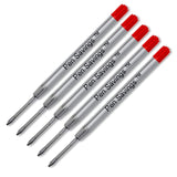 5 Pack Pen Savings Ballpoint Pen Refills for Parker Ballpoint Pen Medium Point (Bulk Packaged) (Red)