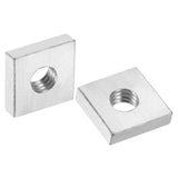 uxcell 200Pcs M6x14mmx4mm Square Nuts, Carbon Steel Zinc Plated Coarse Thread Square Nuts Fasteners for Home Repairs and Profess