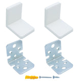 MR BRACKET L Bracket, White Shelf Brackets Pack of 2, Heavy Duty Cabinet Hanging Brackets, Plastic Cover Metal Brackets for Shel
