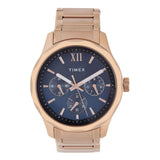 Timex Empera Analog Watch For Man With Blue Round Dial & Rose Gold Stainless Steel Bracelet Band Water Resistant Men'S Wrist Wat