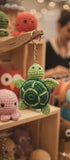 Handmade Crochet Turtle Keychain, , Green, Cotton Yarn, Amigurumi Style, Cute Kawaii Design, Ocean Lover, Vastu, Good Luck