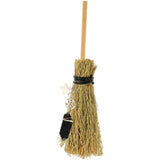 NUOBESTY Mini Witch Broom with Pendant 16x8cm Halloween Brooms Pendants Wooden Witch Broomstick DIY Broom Ornament for Party Tab
