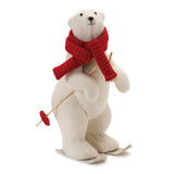 Melrose International Polar Bear on Skis (Set of 2)