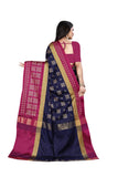 Om Sai Latest Creation Soft Cotton & Silk Saree For Women Half Sarees Under 349 2020 Beautiful For Women Saree Free Size With Blouse Piece (Nevyblue-Pink)