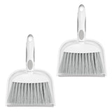 NACENA Small Dust Pan and Brush Set, 2 Pack, White&Gray