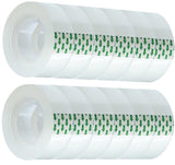 Clear Tape Refill 12 Rolls, Hand Tearable Transparent Tape for Dispenser, 3/4 x 1000inch Adhesive Tape for Office Home Craft Gif