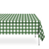 LIKAJON 6 Pack Sage Green and White Checkered Tablecloth, Plastic Table Cloths for Parties Disposable, 54x108 in Waterproof Rect