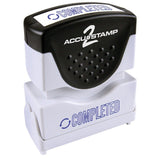 ACCUSTAMP2 Message Stamp with Shutter, 1Color, COMPLETED, 15/8 x 1/2 Impression, PreInk, Blue Ink (035582)