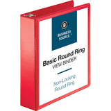 Business Source 09968 View Binder, Round Ring, 2Inch , Red