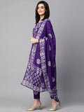 Gosriki Women'S Cotton Blend Printed Straight Kurta With Pant & Dupatta (Sayara-Blue-Gs_Xl_Blue_X-Large),Blue,,B0CKFKQ5KC