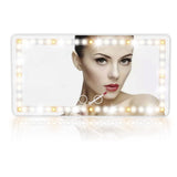UYYE Car Visor Vanity Mirror, Rear Makeup Mirror, Touch on Screen & 3 Light Modes, Rechargeable Travel Makeup Mirror with LED Li