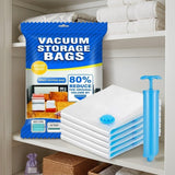 Vacuum Storage Bags With Pump | Space Saving Compression Bags For Closet Storage, Moving & Home Organization | Extra Thick Space