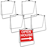 Therwen 5 Pack Open House Signs, Open House Yard Sign Frames, A Frame Metal Stand for 18 x 24 Sign Panels Foldable for Street Si