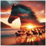 DIADAY Horse Diamond Art Kits for Adults 5D Full Drill Round Gem, Diamond Painting Kits for Beginners, DIY Dots Home Wall Decor