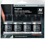 Vallejo Acrylicos Metal Color Engine Paint Set, black, 0.5 Liters