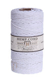 White 2mm Polished Hemp Twine Hemptique Cord Macrame Bracelet Thread Artisan String 48lbs (205ft Spool)