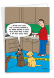 NobleWorks 1 Funny Dog Lovers Birthday Card - For Men, Women | Animal Puppy Jokes, Bday Notecard for Him, Her - Treat Crime C102