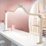 Afatnao Upgraded Nail Tech Lamp for Desk, 34 in Foldable Large Nail Light with Phone Holder, 3 Modes 3000K-6000K LED Manicure La