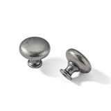 khtumeware 10 Pack 1-1/4 Vintage Retro Antique Pewter Zinc Alloy Cabinet Knobs - Single Hole Center Kitchen Cabinet Pull Hardwar