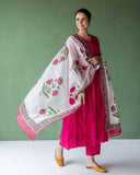 Gosriki Women'S Rayon Viscose Solid A-Line Kurta With Pant & Dupatta (Ishanya Pink-Gs_Xl_Pink_X-Large),Pink,,B0F6NHMYD2