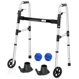 Loyoda FSA/HSA Eligible Folding Walker with 2 Precut Tennis Balls, 5 Wheels Lightweight Walkers for Seniors and Adults, Supports