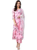 Gosriki Women'S Cotton Blend Printed Straight Kurta With Pant & Dupatta (Itta Nw-Light Baby Pink_S-Go_Baby Pink_Small),Baby Pink,,B0BBS1FGRL