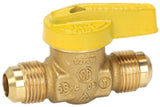 Homewerks VGV1LHT2B Premium Gas Ball Valve Flare Inlet/Outlet, Brass, 3/8Inch