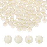 HARFINGTON 100pcs Creamy White Acrylic Round Beads 6mm Dia 1.9mm Hole Plastic Resin Smooth Balls Loose Bead for Jewelry Making B