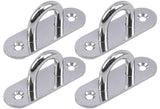 Branded Boards Heavy Duty Zinc Galvanized Steel Hammock Ceiling Hook Pad Eye Plates Corrosion Resistant (4 Pack M6 Zinc)