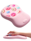 Meatanty Pink Ergonomic Mouse Pad with Wrist Rest Support, Comfortable Mousepads with Memory Foam,Non-Slip Base Wirst Rest Mouse