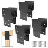 4 Pcs 6 x 6 Post Cap Tie Rod Brackets(Actual 5.6 x5.6 ), Heavy Duty Wood Beam Tie Rod Brackets, for Supporting Outdoor Pergolas,