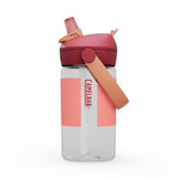 CamelBak Thrive Flip Straw Kids Bite Valve Tritan Renew Water Bottle Demi Peach, 14oz