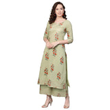 idaLia Saga Green Cotton Kurta Set for Women