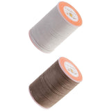 ATORSE 0.45mm Leather Sewing Waxed Thread Hand Stitching Repair Cord(Light Grey+Brow)