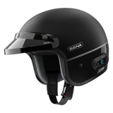 Sena Surge Mesh Intercom Enabled Open Face Smart Motorcycle Helmet (Matte Black/Gloss Black, M)