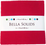 Moda Bella Solids Red 990016 Charm Pack, 42 5inch Cotton Fabric Squares