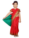 Aarika Girls Saree, Red, 2-3 Years