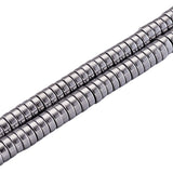 Cheriswelry 190pcs/strand 6x2mm Flat Round Metal Heishi Beads Spacer Platinum Plated Non-Magnetic Synthetic Hematite Flat Disc C