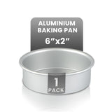 Restaurantware-Met Lux 6 x 2 Inch Straight-Sided Baking Tin, 1 Round Cake Pan - Oven-Ready, Freezable, Anodized Aluminum Round B