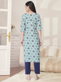 Pinkmint Kurta Set For Women Cotton Printed Straight Kurta With Pant (Pack Of 1) Multicolor16 2Xl