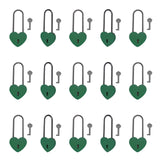 Gradleen 15PCS Single Heart Lock with Key 3.5 Inches,50mm Love Padlock Rubber Painting Green Metal Love Lock for Lovelock Bridge