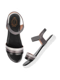 Shoetopia Women'S Flat Sandal-7 Kids Uk (Snd-Time-Black)-Eu40,Black,7,B0D2V122NT
