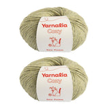 Yarnalia Cozy Yarn - Worsted Weight | Ultra-Soft | Fully Composed of Baby Alpaca | Easy Care (2-Pack, 100g/219yd Each) (Sea Foam