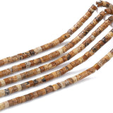 152pcs 4x2mm Natural Picture Jasper Heishi Disc Rondelle Spacer Stone Semi Precious Gemstone Loose Beads for Jewelry Making 15 I
