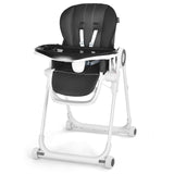 HONEY JOY High Chair with Wheels, Foldable Highchair for Babies & Toddlers, Adjustable Backrest/Footrest/Seat Height, Double Rem