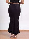 Nykd Everyday Saree Petticoat For Women - Shapewear With Drawstring, Side Slit, Mermaid Cut - Saree Shapewear, Nyoe01, Black, S,
