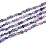 1 Strand Adabele Natural Purple Charoite Gemstone Loose Beads 6mm to 8mm Free Form Oval Tumbled Pebble Gem Stone Spacer 15 inch