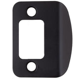 Full Lip Round Corner Deadbolt Strike Plate, 21/4 Inches, 15/8 CentertoCenter, Matte Black by Stone Harbor Hardware