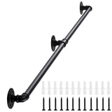 Senmit Handrail for Indoor Stairs - 5 Feet Wall Mount Industrial Iron Pipe - Metal Railing Non-Slip Grab Bar - Stairs Porch Deck