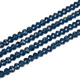 1000pcs Czech Faceted Rondelle Crystal Glass Loose Beads 4mm Small Tiny Spacer Bulk Dark Sapphire Blue for DIY Craft Jewelry Mak